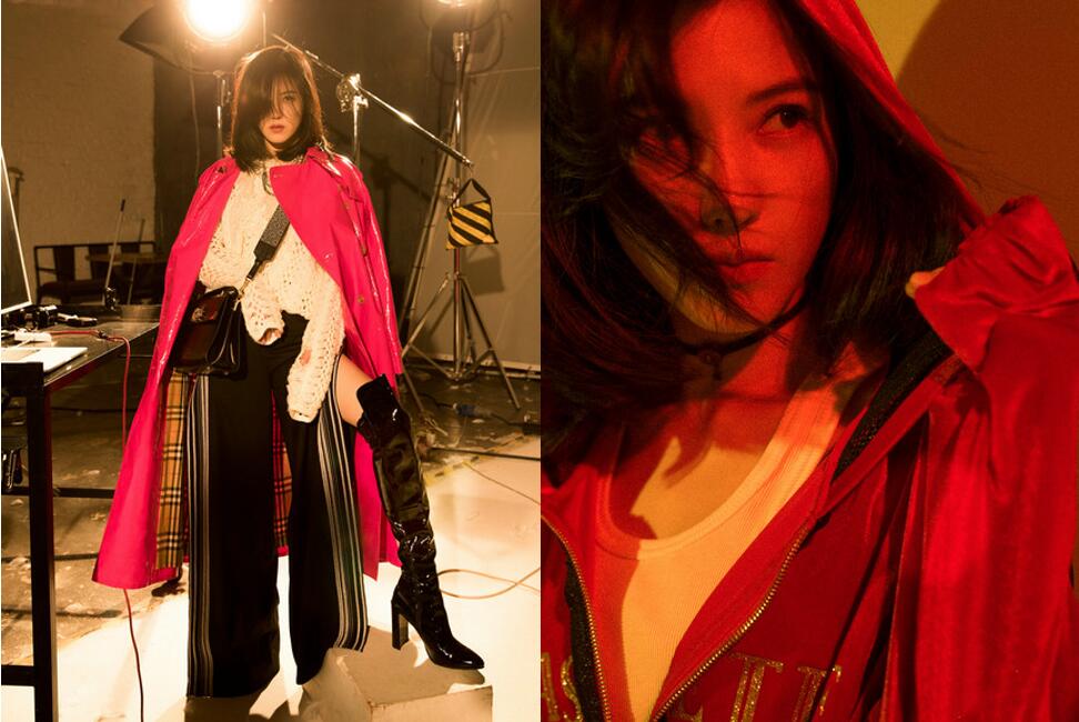 楊子姍紅色運(yùn)動(dòng)上衣搭配高開(kāi)衩闊腿褲演繹“鮮紅”時(shí)髦精