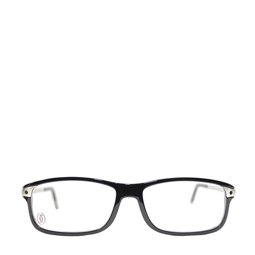 CARTIER/卡地亞16年新款時尚單梁板材框鍍鉑金飾面鏡腿男士平光鏡眼鏡